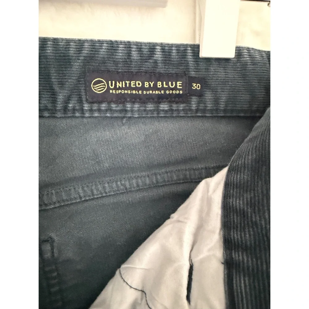 United By Blue Mens Corduroy Pants‎ Size 30 Slate Blue Fine Wale 5-Pocket Slim